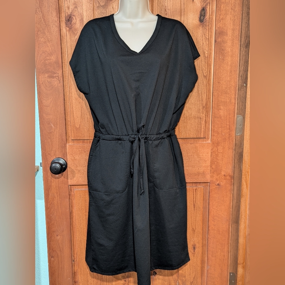 32‎ Degrees Black Midi Dress with Tie Waist